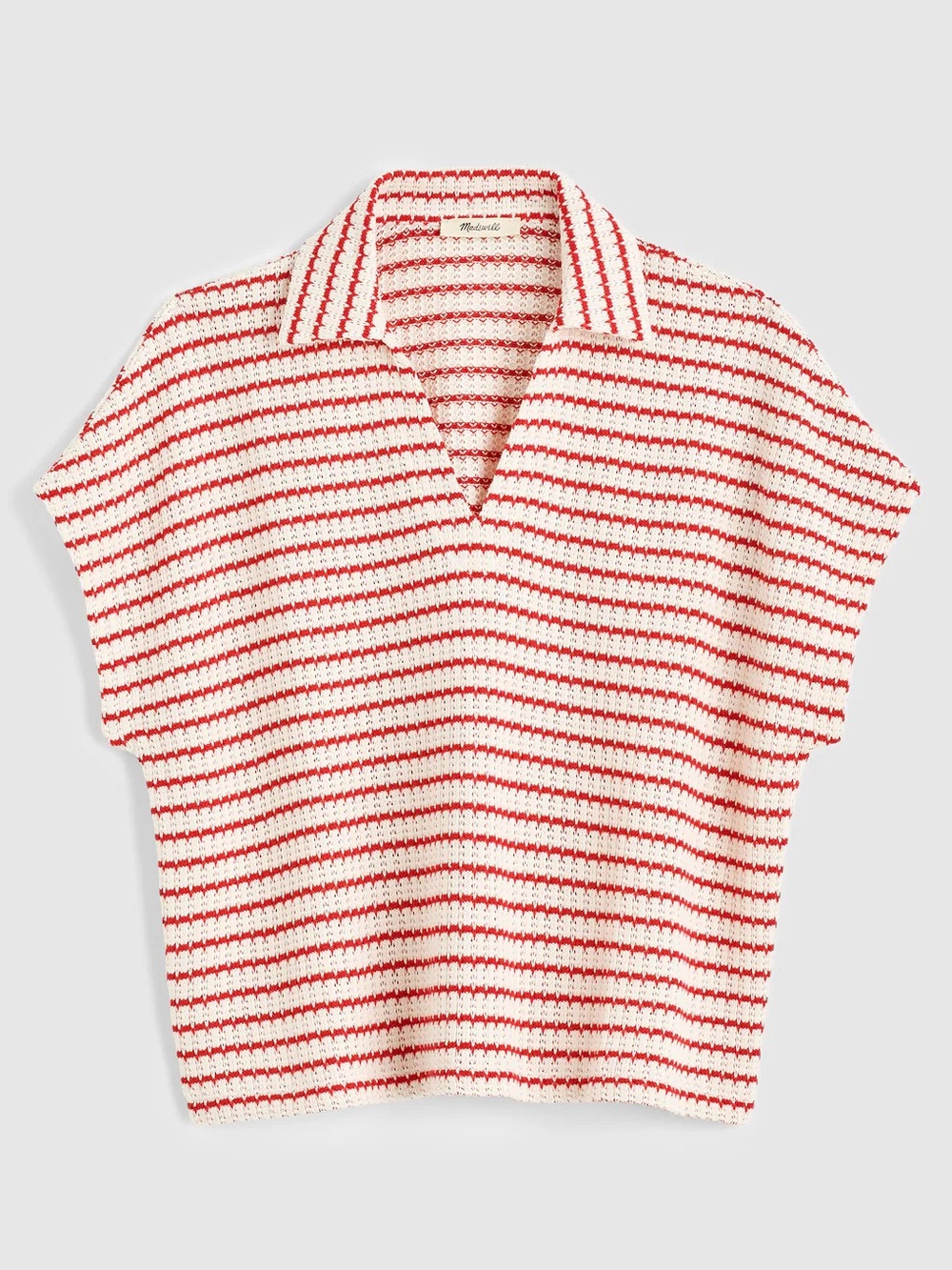 Madewell Textured-Knit Johnny-Collar Shirt